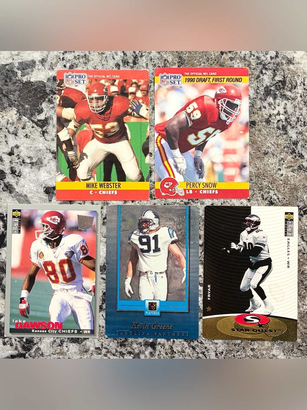 Assorted Football Cards - Set of 5